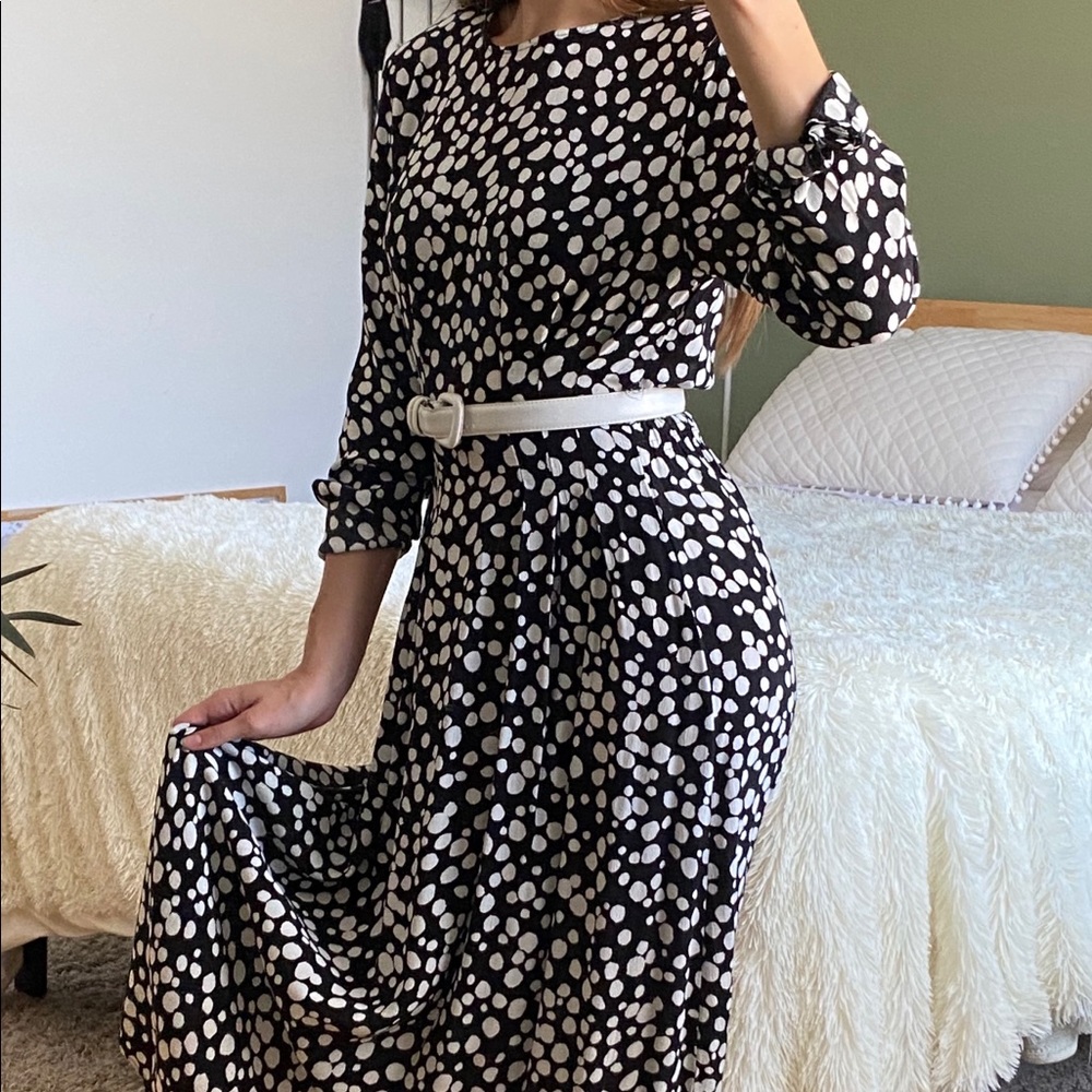 ZARA Long Sleeve Midi Dress